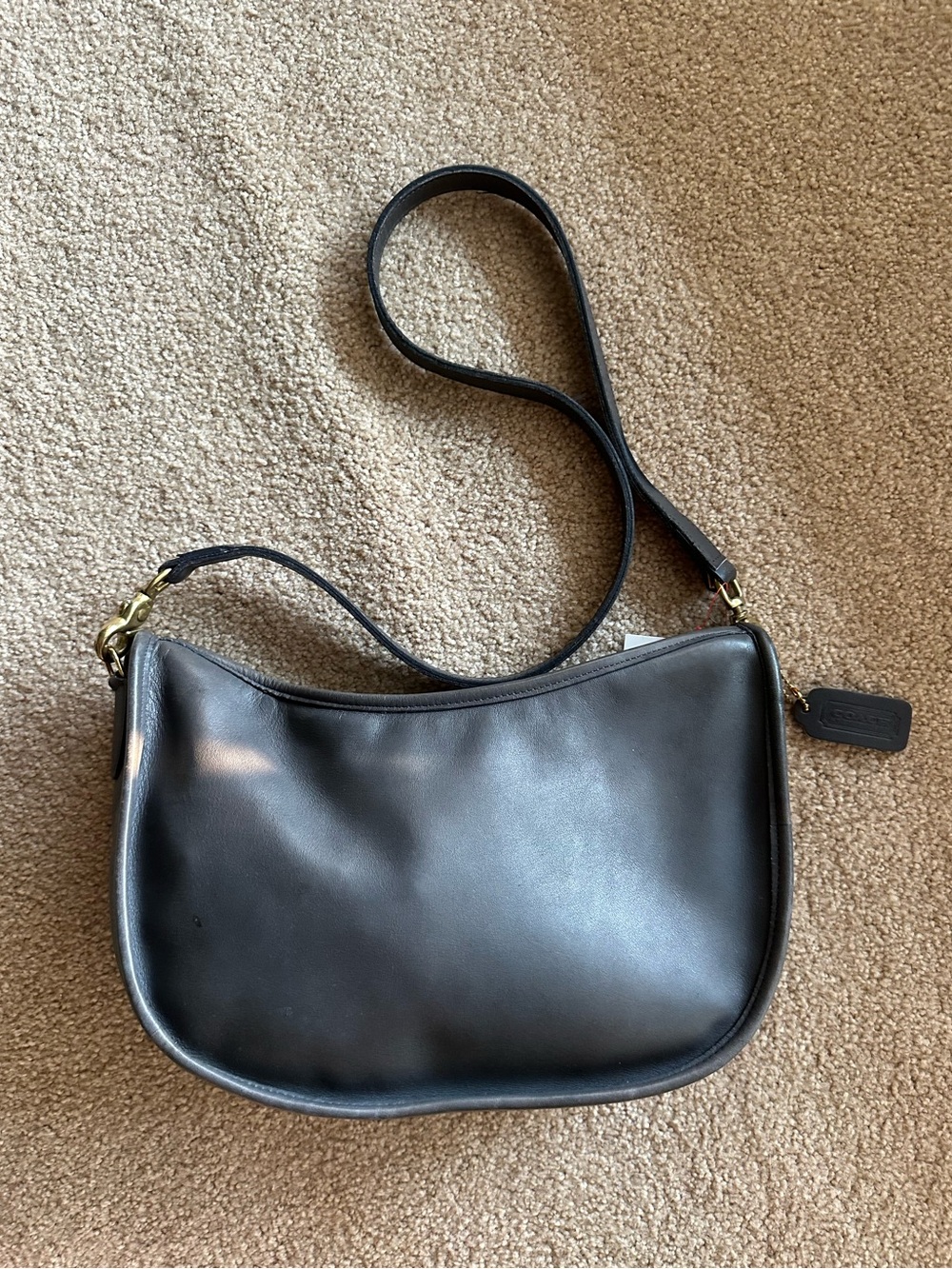 Vintage Leather Coach Zip Top Purse